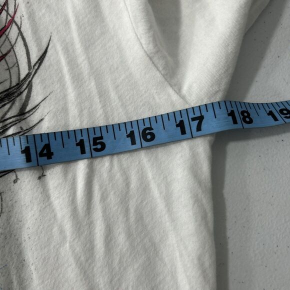 Stranded Shirt Womens L White Wings Burnout Graphic Crew Y2K - Picture 6 of 8